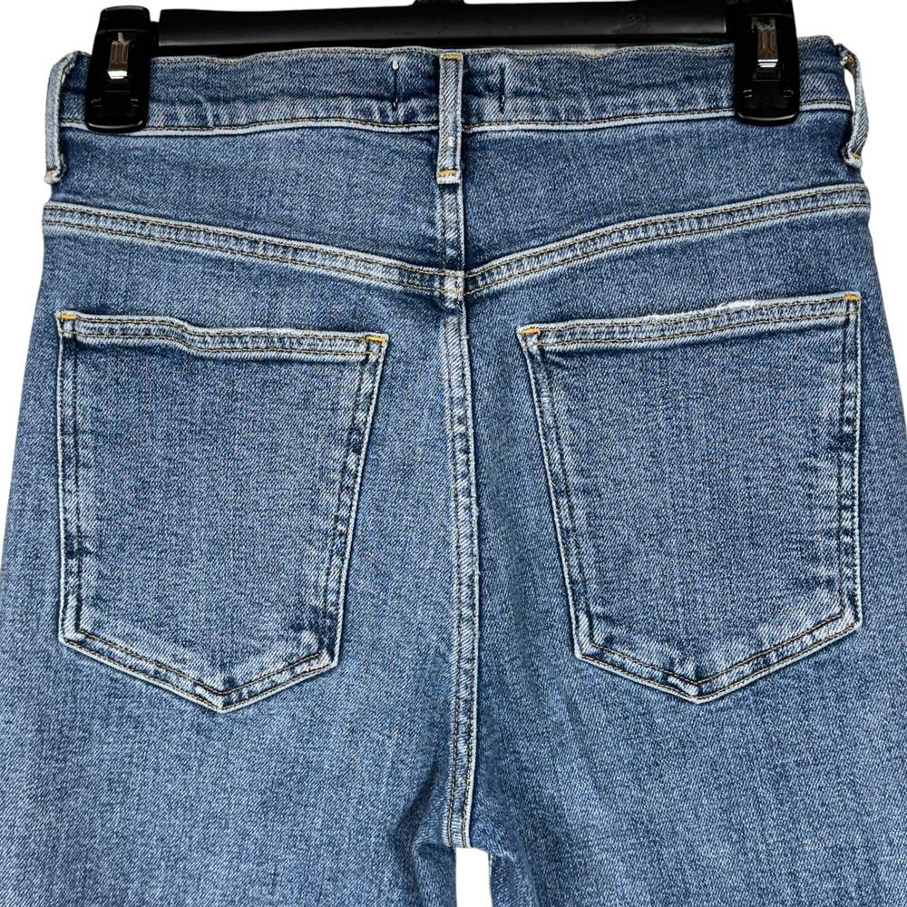 AGOLDE SZ 26 Pinch Waist Skinny Jeans Zip-Fly Hi-Rise Distressed Stretch Blue - Picture 5 of 9